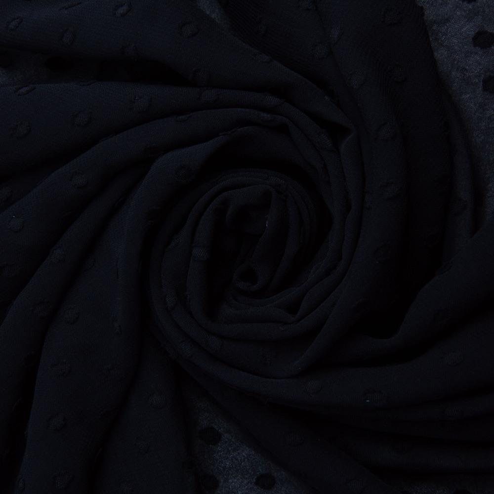 Ткань плательная шифон жаккард чорна