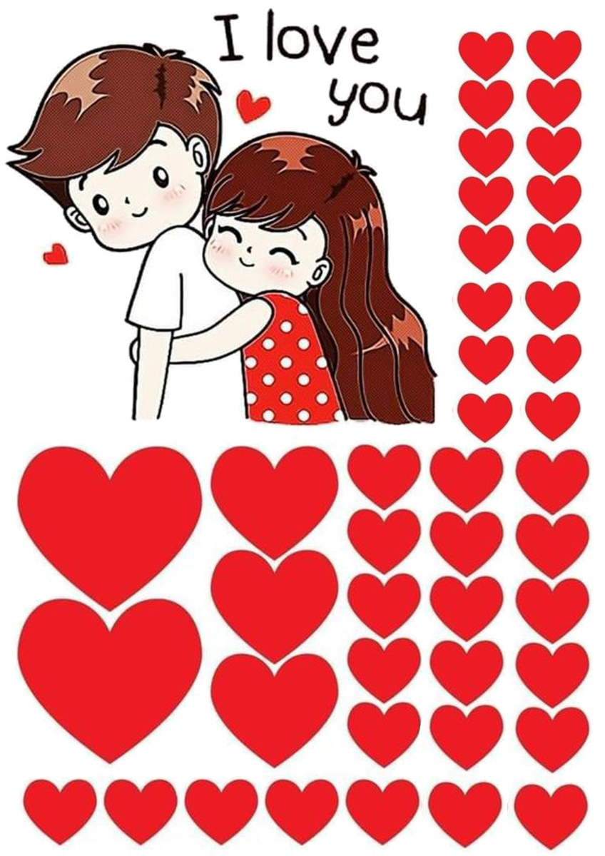 Картинка на торт вафельна Закохана пара (14167)