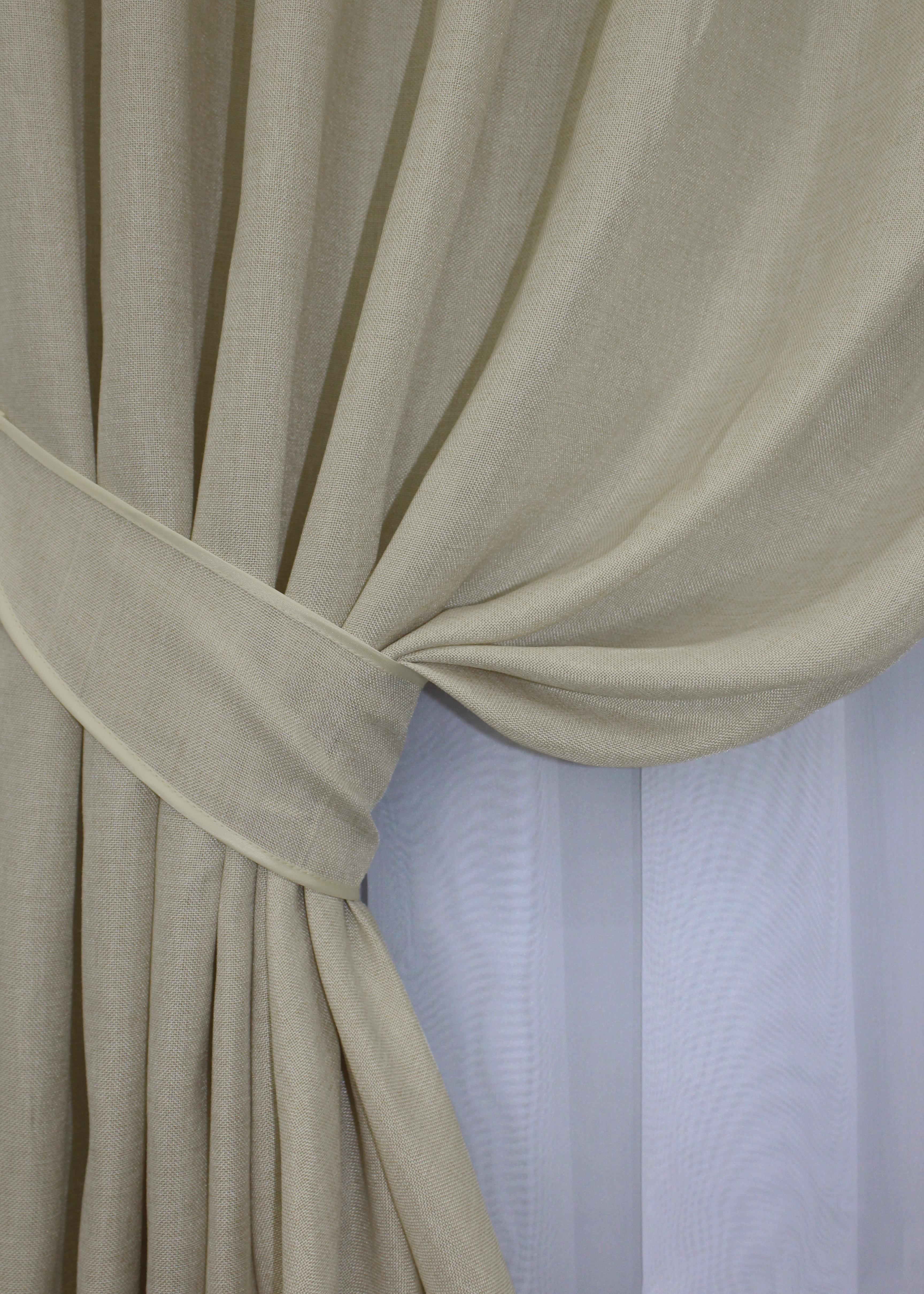 Комплект штор VR-Textil Мешковина № 114ш лен 150х270 см 2 шт. Бежевый (30-024) - фото 4 Комплект штор VR-Textil Мешковина № 114ш лен 150х270 см 2 шт. Бежевый (30-024) - фото 4