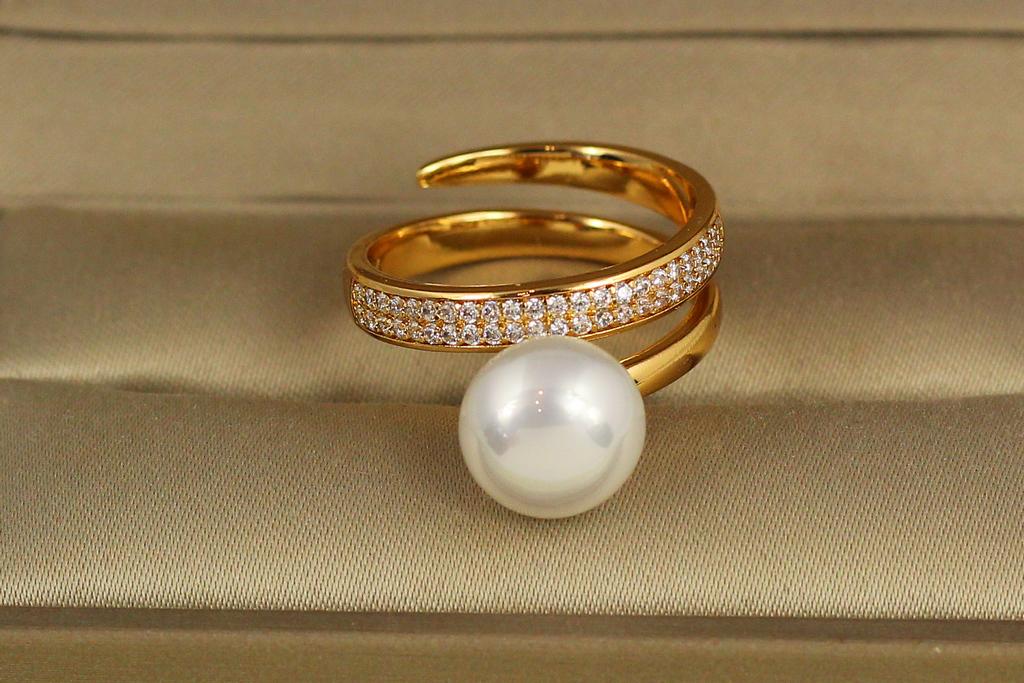 Кільце Xuping Jewelry Перлова спіраль розсувне р. 18 Золотистий (31294219)