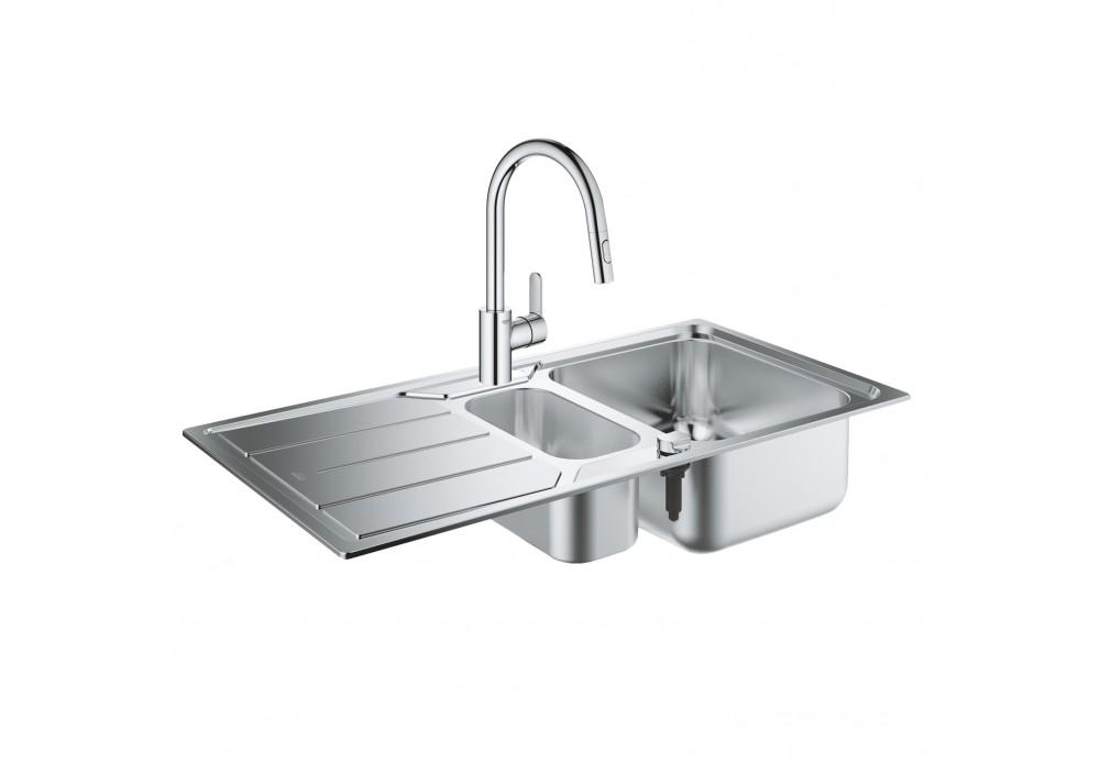 Набор Grohe мойка кухонная K500 31572SD0 со смесителем Eurostyle Cosmopolitan 31482003