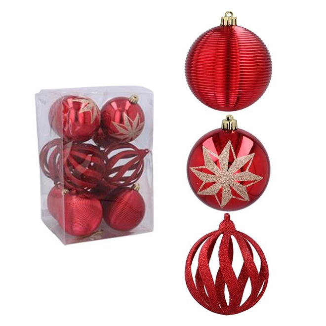 Набір пластикових новорічних куль GIF3074-1 12 шт. 8 см (43048)