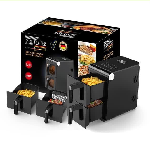 Аэроритюрница двухкамерная Zepline ZP-212 50°C–200°C 4200 Вт 8 л+8 л Черный