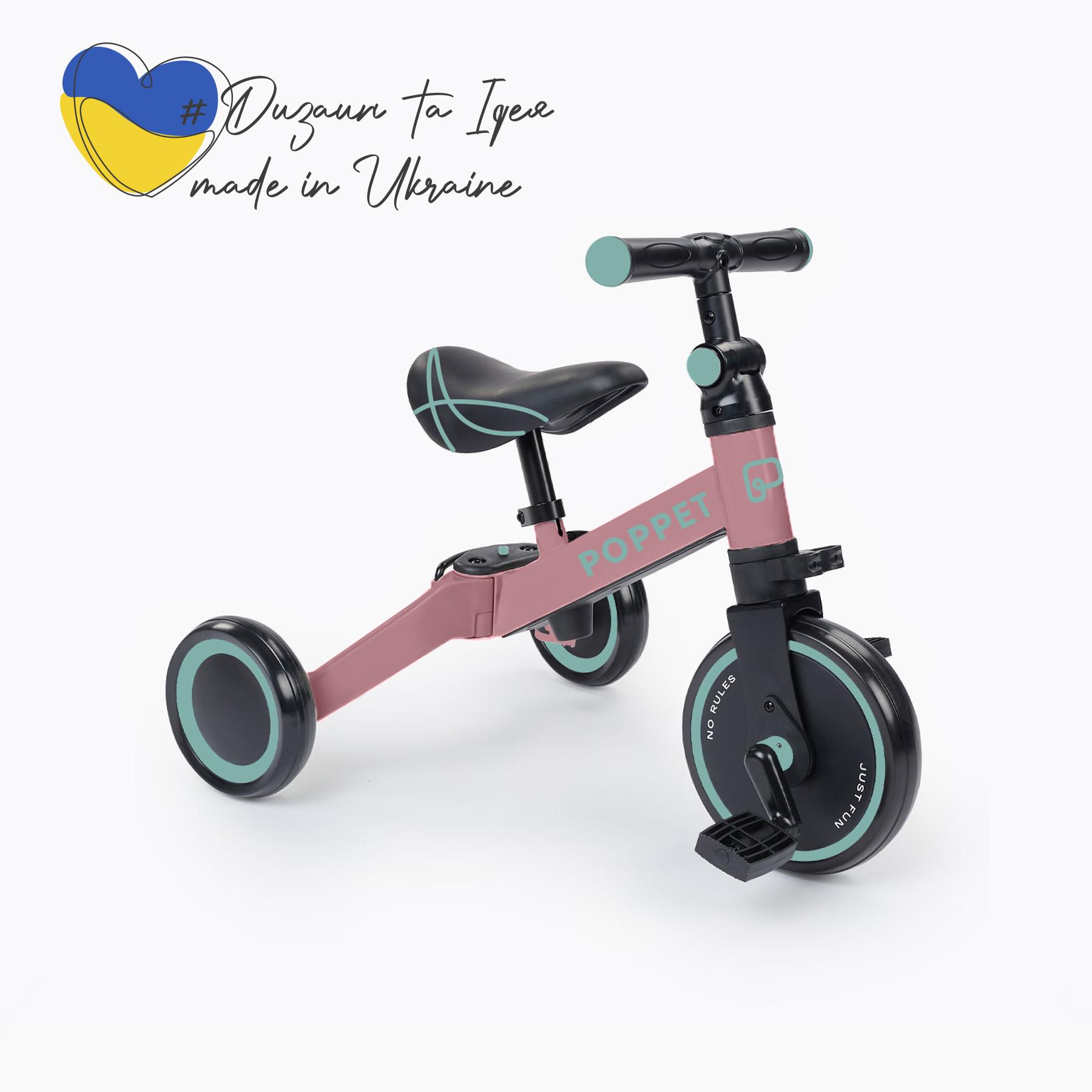 Детский беговел-трансформер Poppet 3в1 трехколесный Розово-мятный - фото 11 Детский беговел-трансформер Poppet 3в1 трехколесный Розово-мятный - фото 11