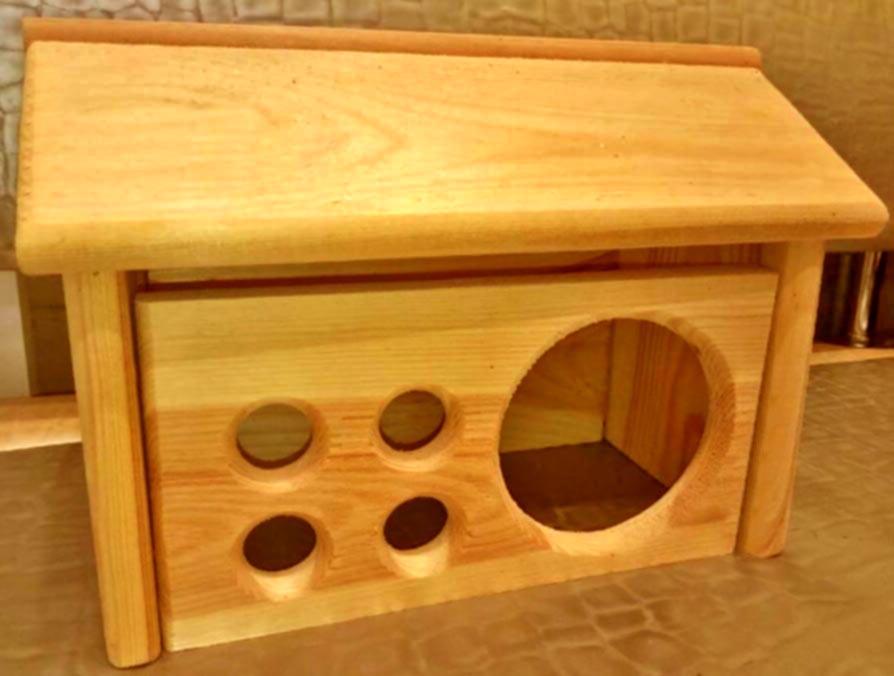 Будиночок для шиншили з дерева Рахаст Каррі (ДДШ-000803) Будиночок для шиншили з дерева Рахаст Каррі (ДДШ-000803)