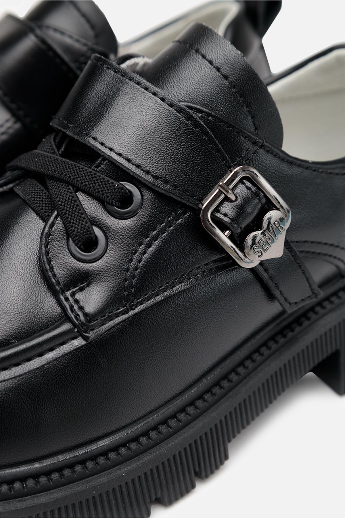 Туфлі на плоскій підошві для дівчинки р. 32 Чорний (SKT001006042) - фото 3 Туфлі на плоскій підошві для дівчинки р. 32 Чорний (SKT001006042) - фото 3