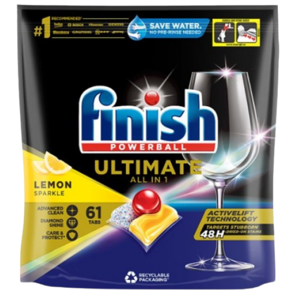 Таблетки для посудомоечных машин Finish Ultimate All in 1 Lemon 61 шт. (015334) - фото 1