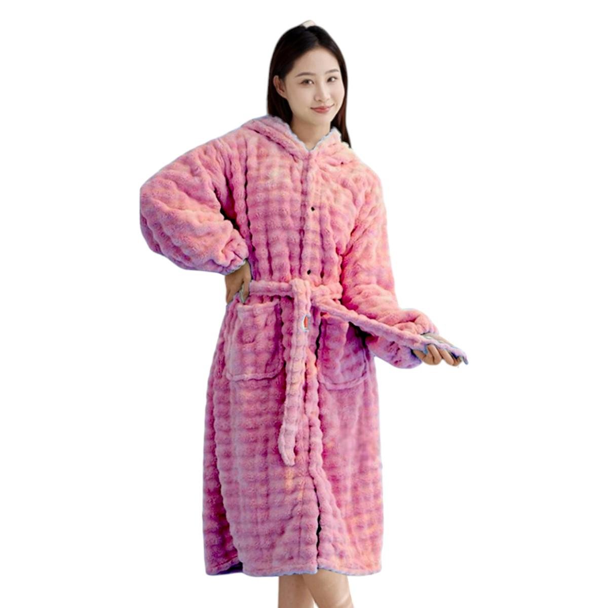 Халат женский теплый Koloco с капюшоном one size (41994) - фото 1