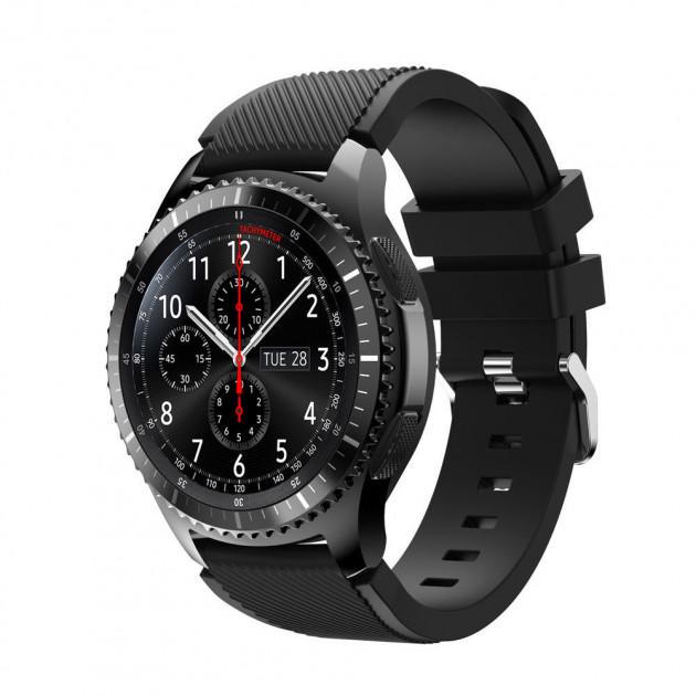 Силіконовий ремінець Watchbands для Samsung Gear S3 Чорний (WB001BLACK-S3) - фото 2