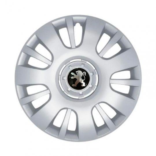 Автомобильные колпаки SKS 222 R14 с логотипом Peugeot 4 шт. Серебристый