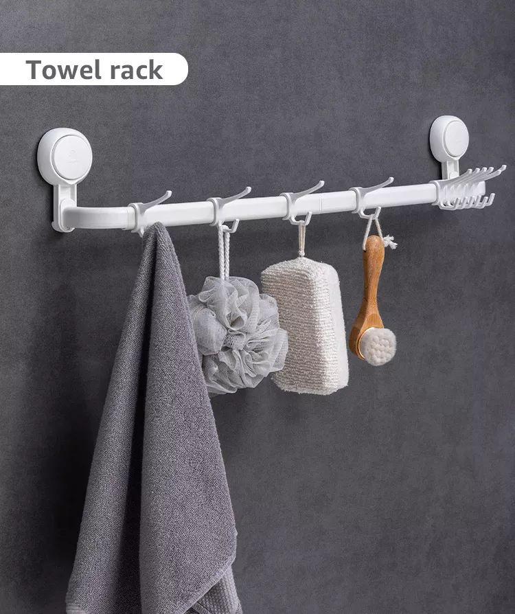 Полотенцедержатель Taili AW556 Towel Rack на вакуумних присосках Білий (1913) - фото 2