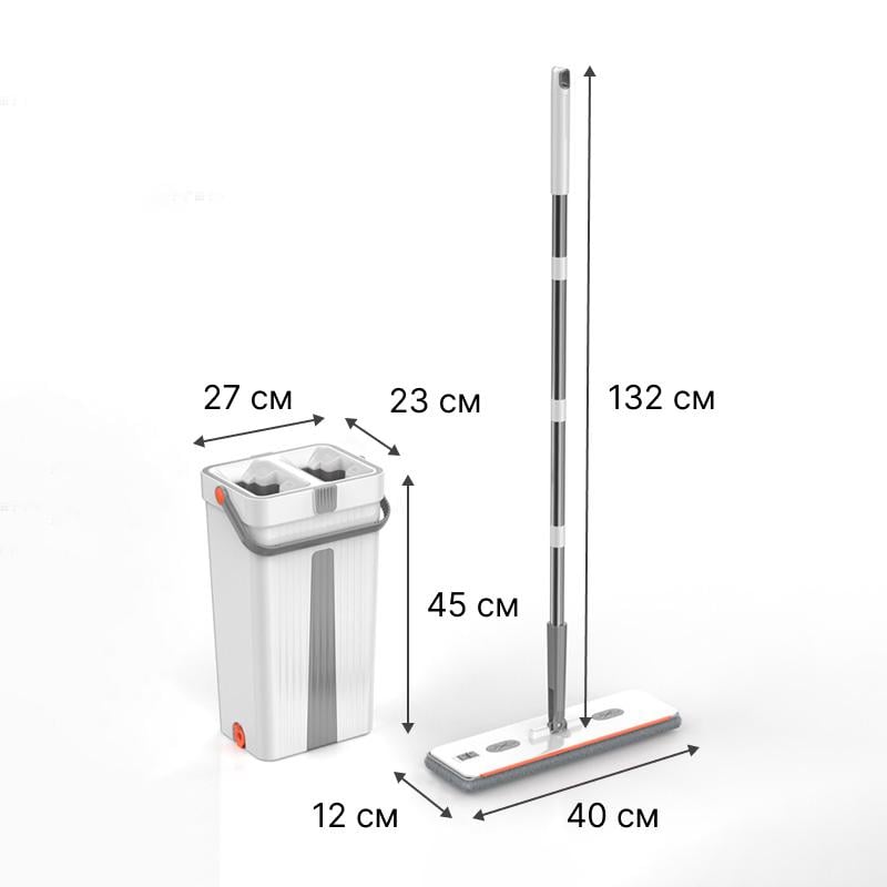 Швабра з віджимом та відром 4 змінні насадки (7d461e9a) - фото 2