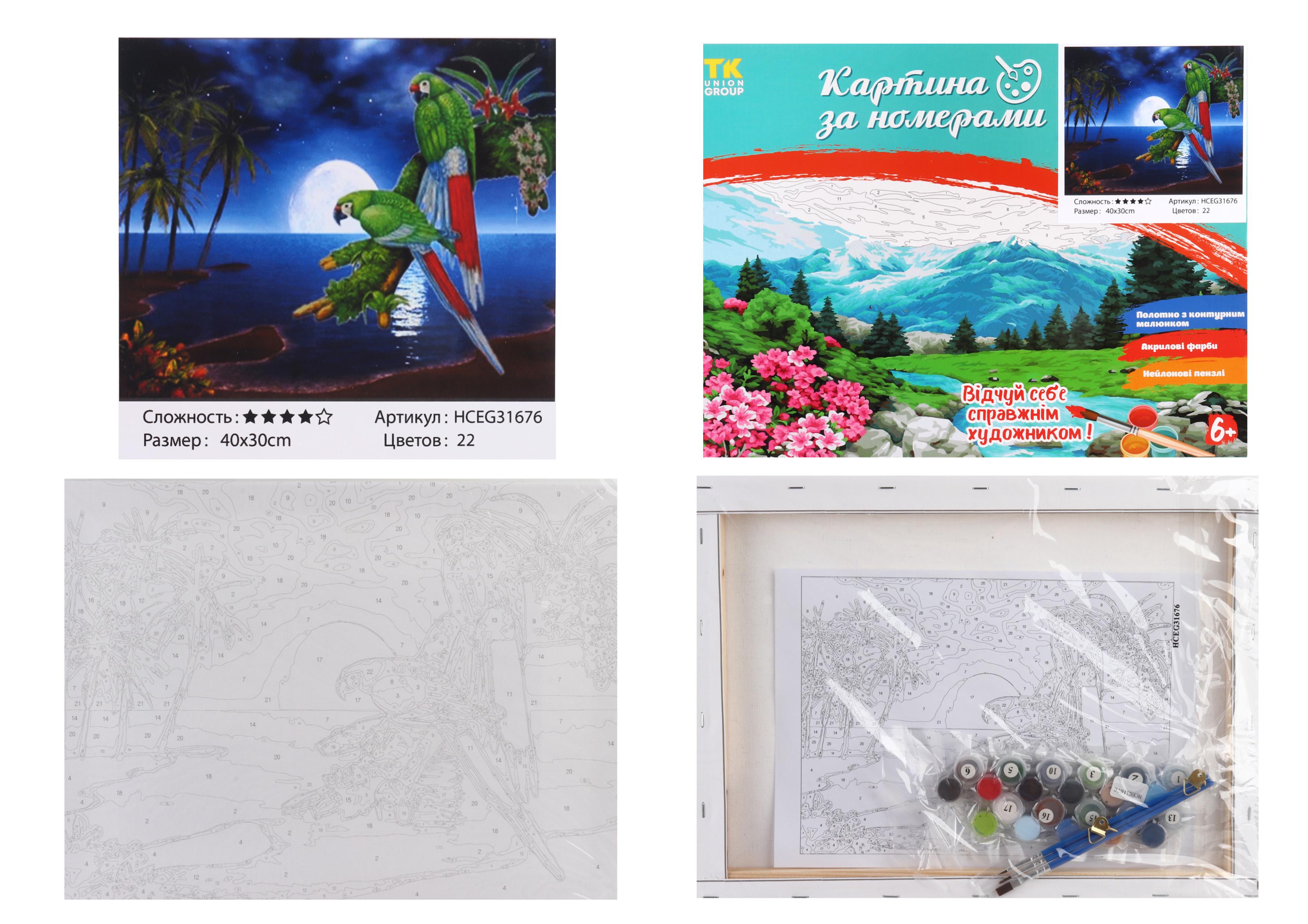 Картина за номерами TK Group Папуги 31676 30x40 см (MTT-153900)