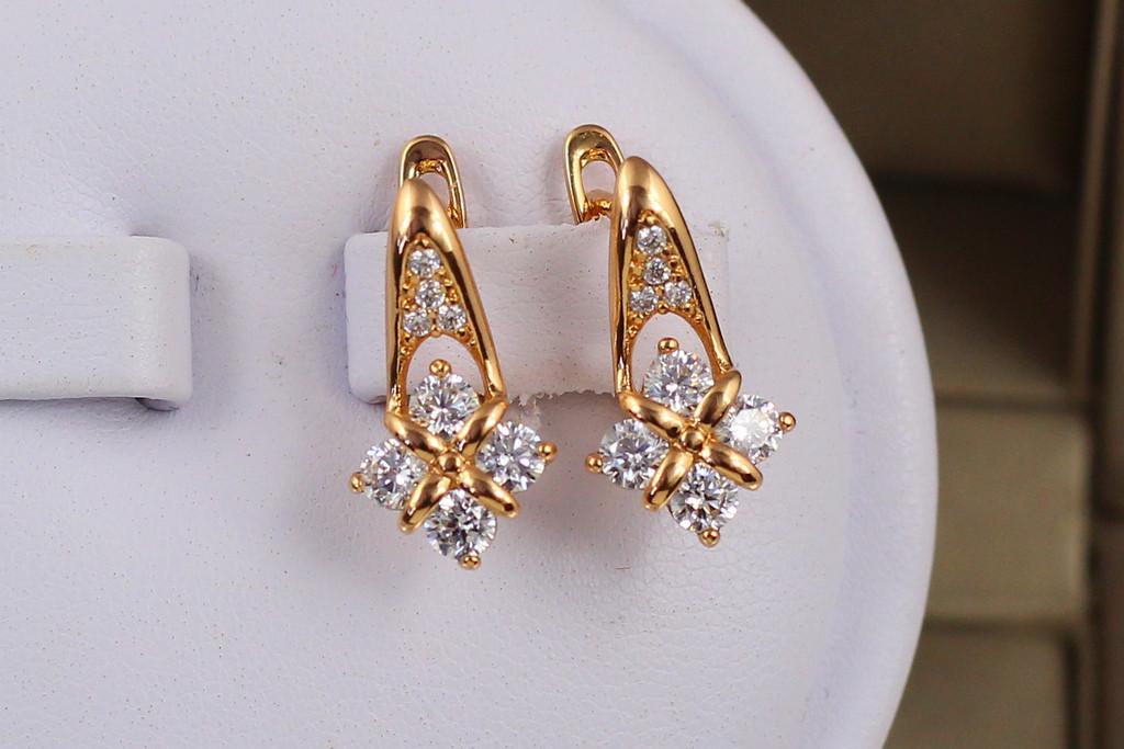 Серьги Xuping Jewelry ромб Кавайи 1,7 см Золотистый