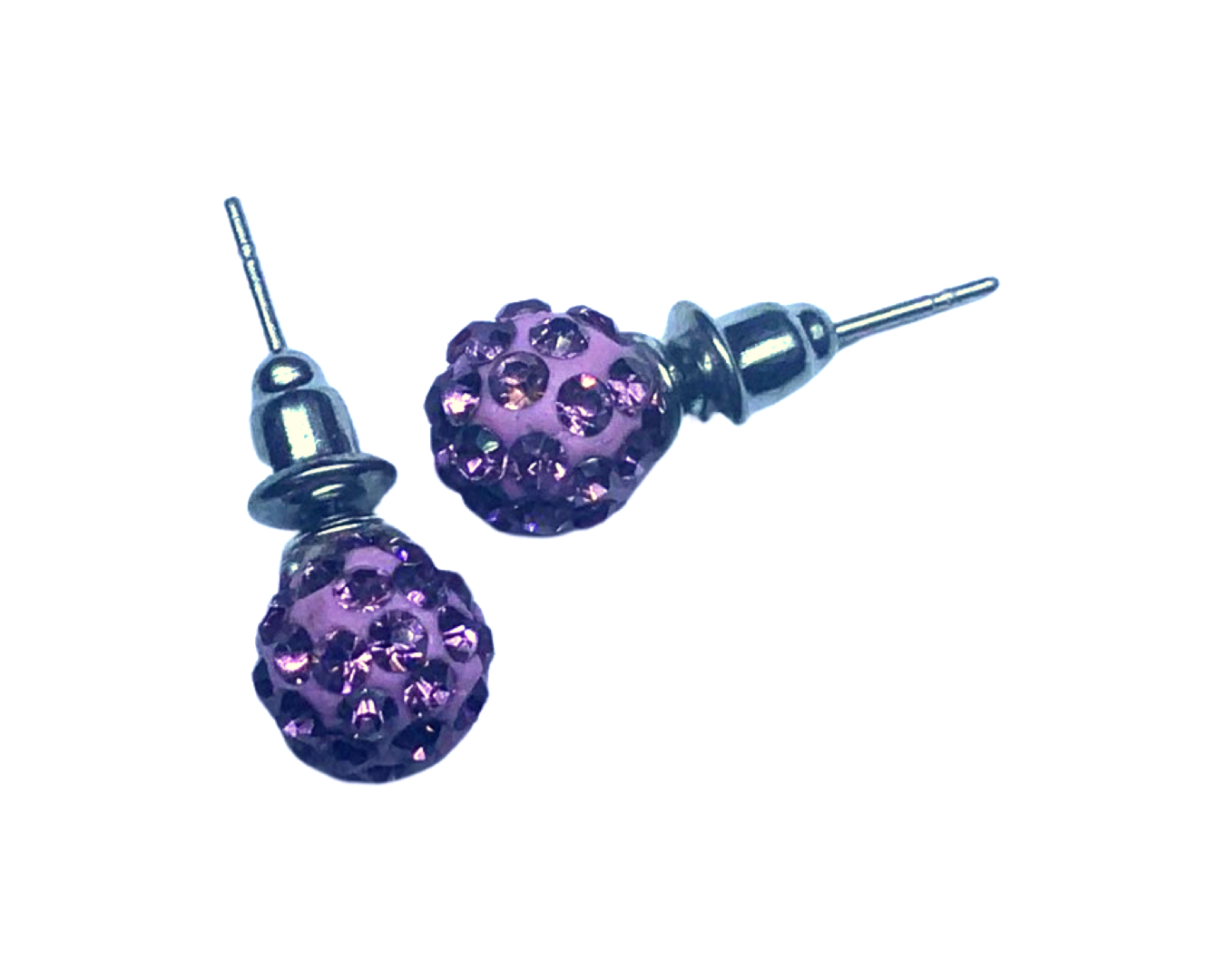 Сережки зі стразами Шамбала гвоздики 7 мм Бузковий Сережки зі стразами Шамбала гвоздики 7 мм Бузковий