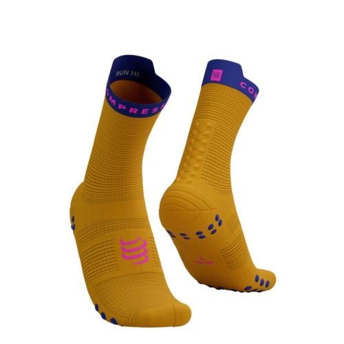 Шкарпетки Compressport Pro Racing Socks V4.0 Run High T1 Saffron/Dazz Blue - фото 1