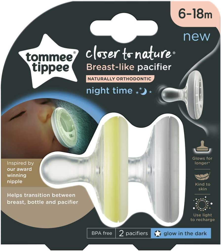 Пустушка Tommee Tippee Breast-Like Night Time унісекс 6-18 міс. 2 шт. (tt0326)