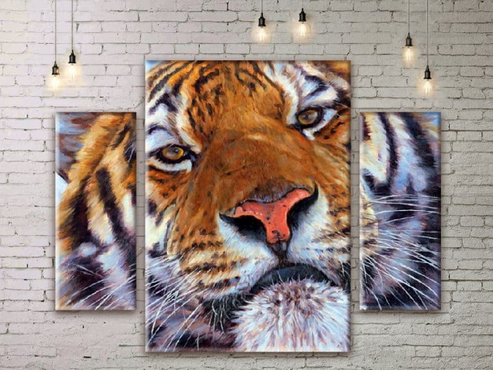 Картина модульна ArtStar Тигр ADJ0164 150х180 см 3 частини