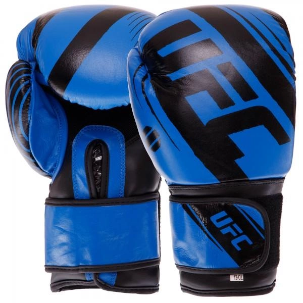 Боксерские перчатки RUSH UCF кожаные 12 oz Синий (BO-0574)