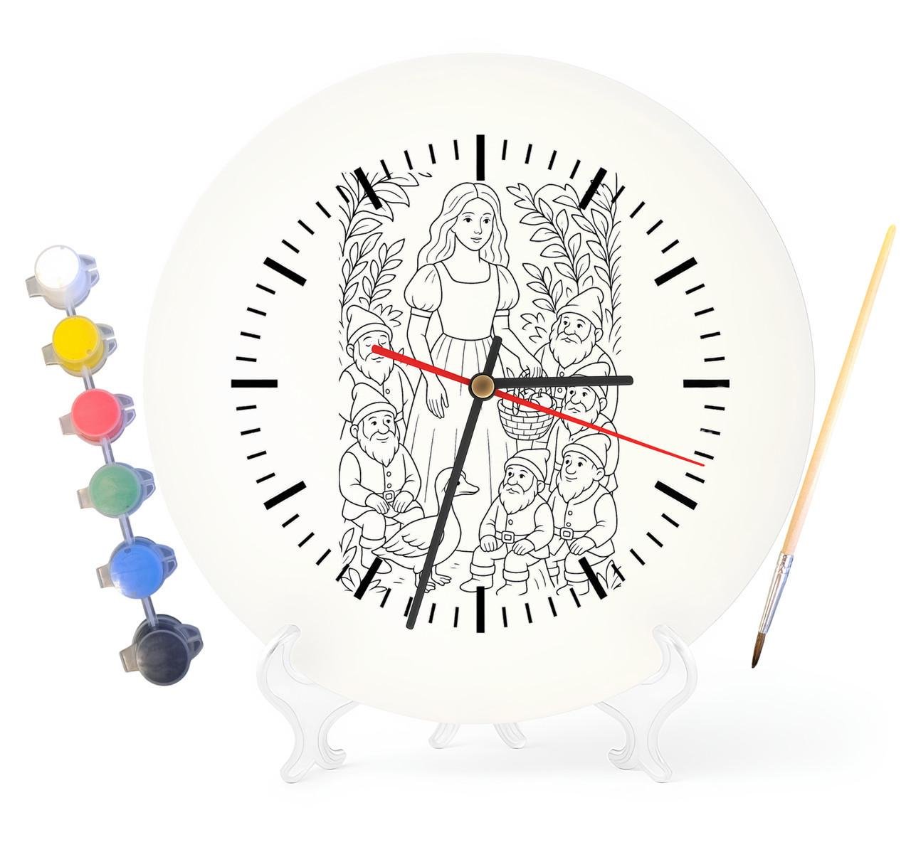 Детский набор для творчества часы-раскраски Белоснежка по мотивам сказки братьев Гримм 30 см (Г0014)