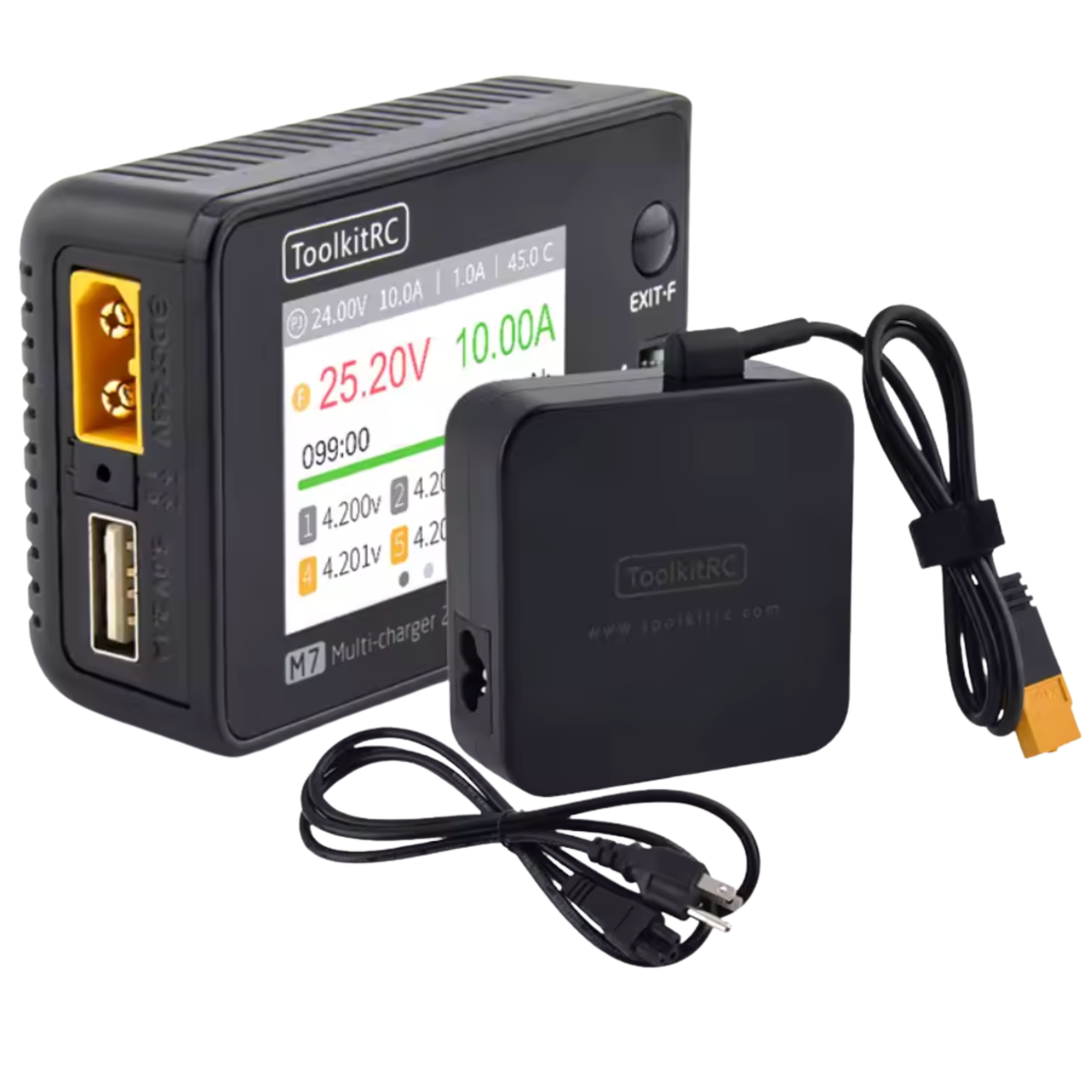 Зарядное устройство ToolkitRC M7 с блоком питания ToolkitRC ADP100