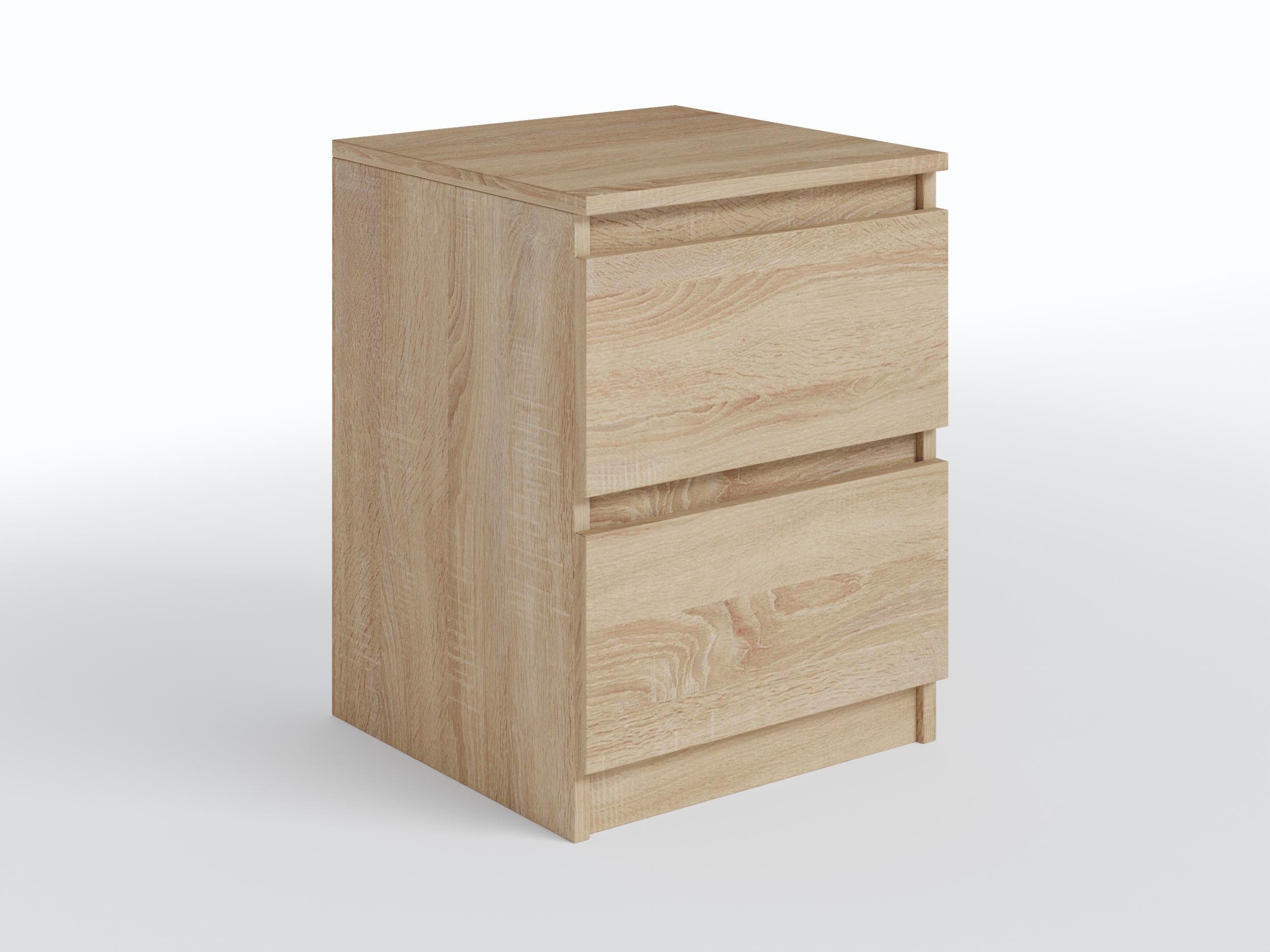 Тумбочка прикроватная Tobi Sho Lea T-225 с двумя ящиками для спальни 400х500х400 мм Сонома - фото 2