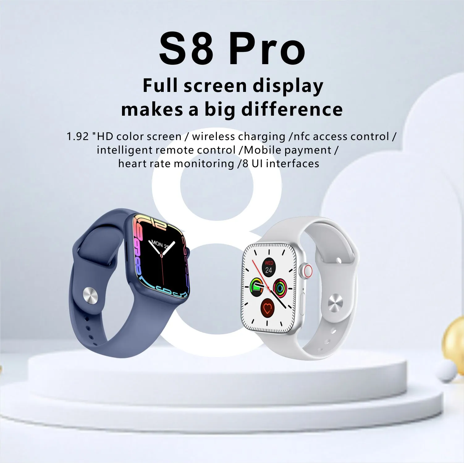 Смарт-годинник Smart Watch S8 Pro з українською мовою White - фото 3