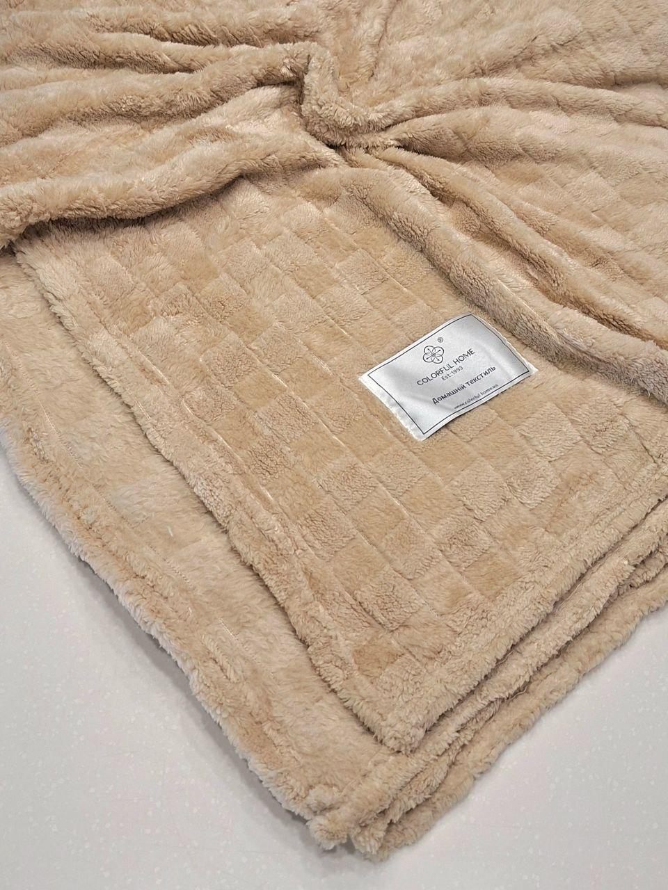 Плед флисовый полуторный Colorful Home Мозаика 150x200 см Бежевый (1257) - фото 4 Плед флисовый полуторный Colorful Home Мозаика 150x200 см Бежевый (1257) - фото 4