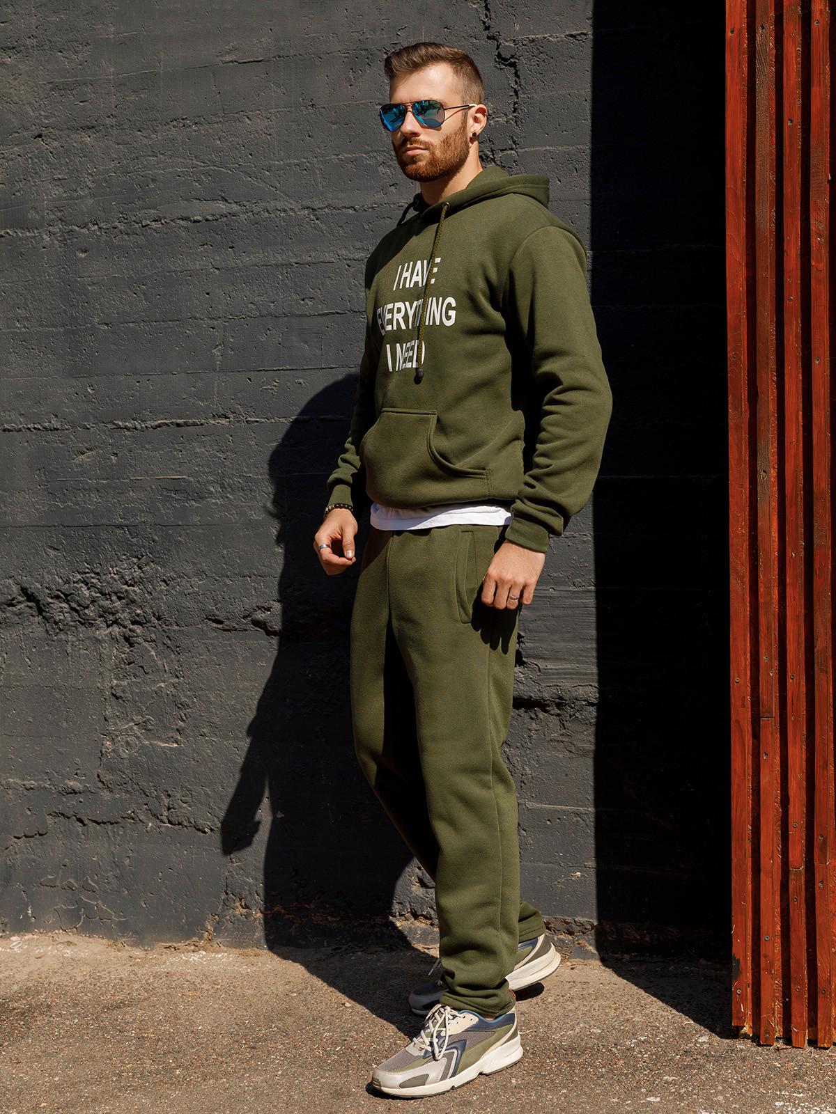 Мужская толстовка ISSA Plus L Хаки (GN-445) - фото 2 Мужская толстовка ISSA Plus L Хаки (GN-445) - фото 2