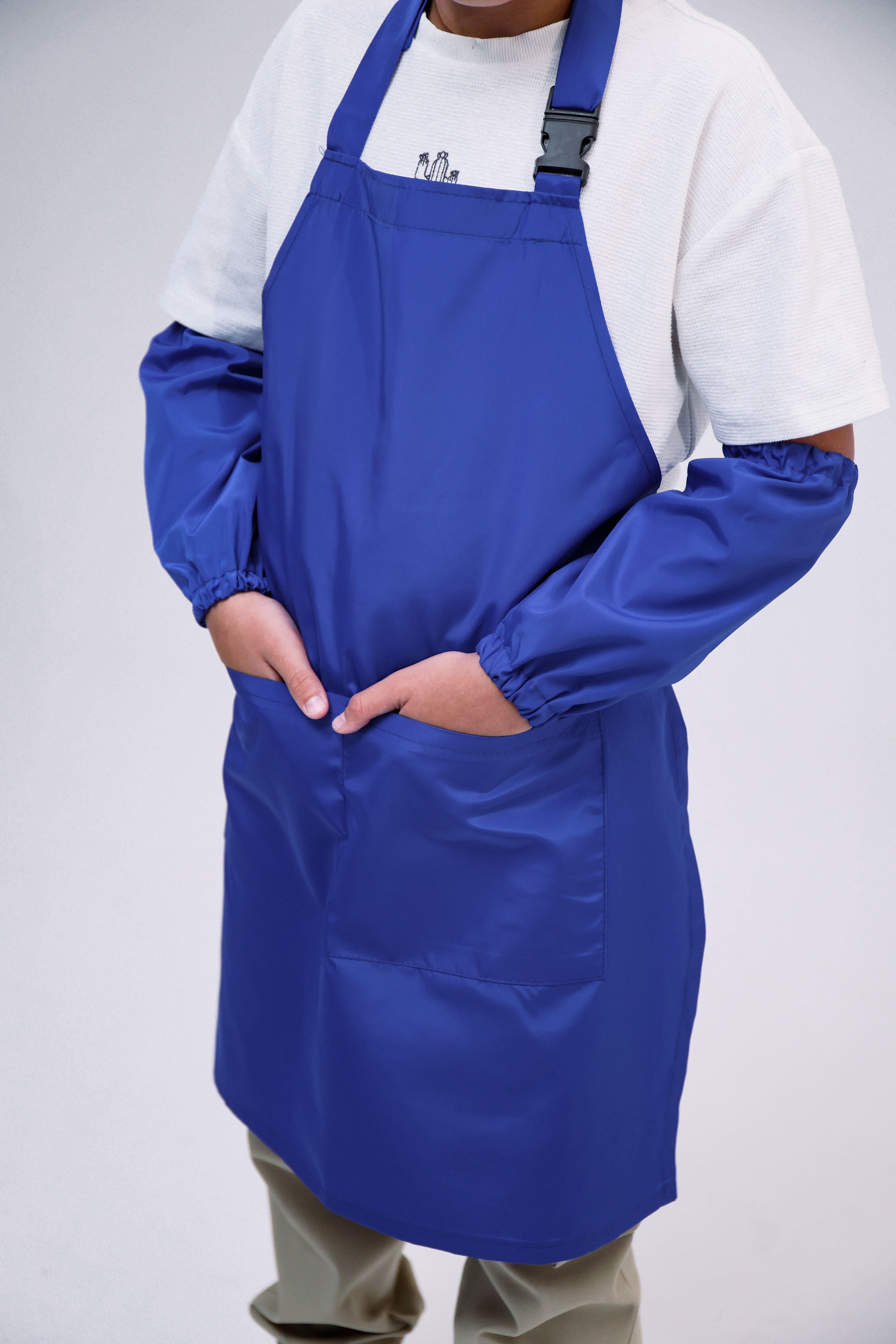 Фартук для уроков труда с нарукавниками из плащевой ткани для школы Электрик (п/хл-ел) - фото 5