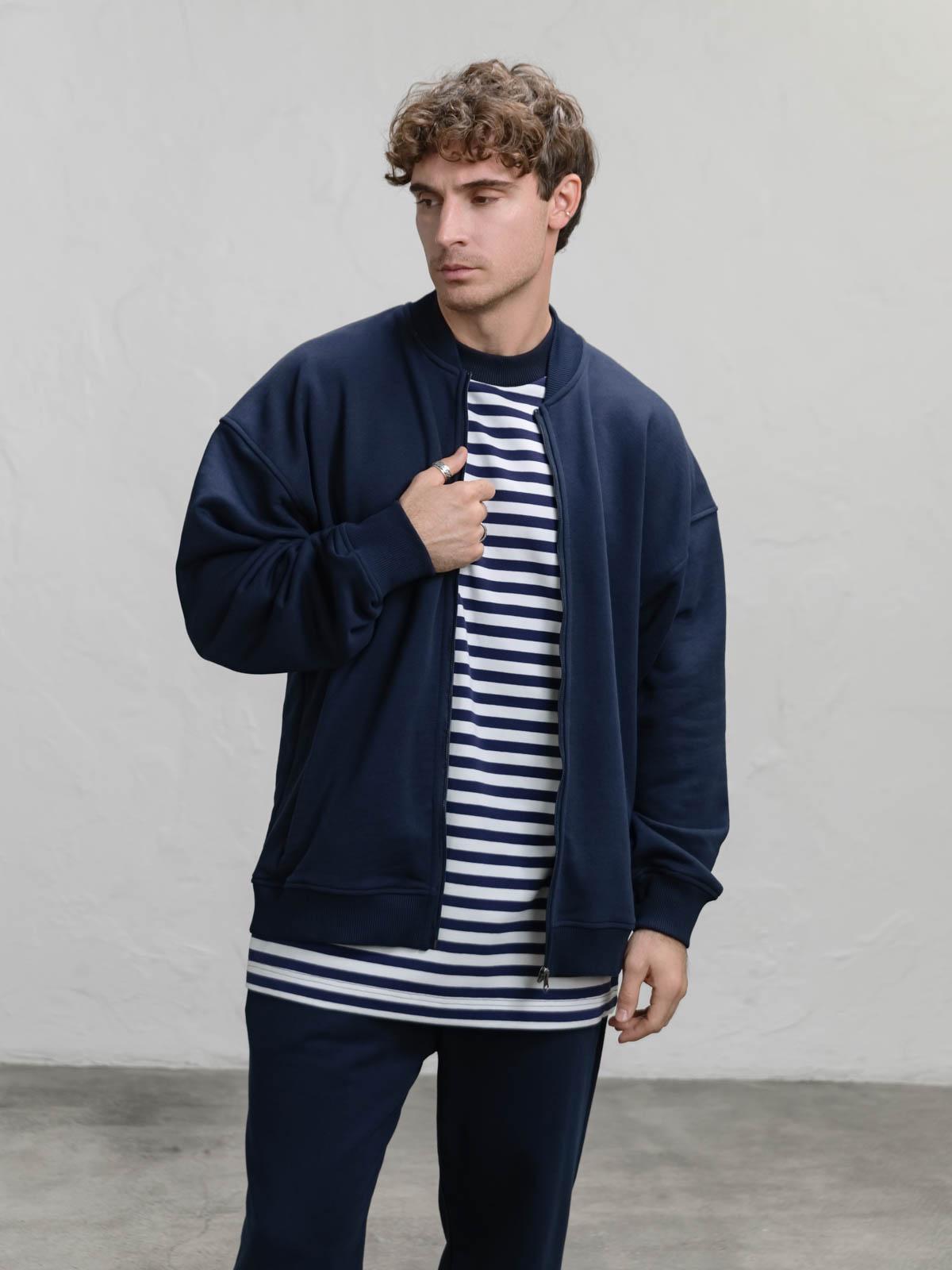 Бомбер мужской свободный FROMUS S/M Синий (1126-5) - фото 7 Бомбер мужской свободный FROMUS S/M Синий (1126-5) - фото 7