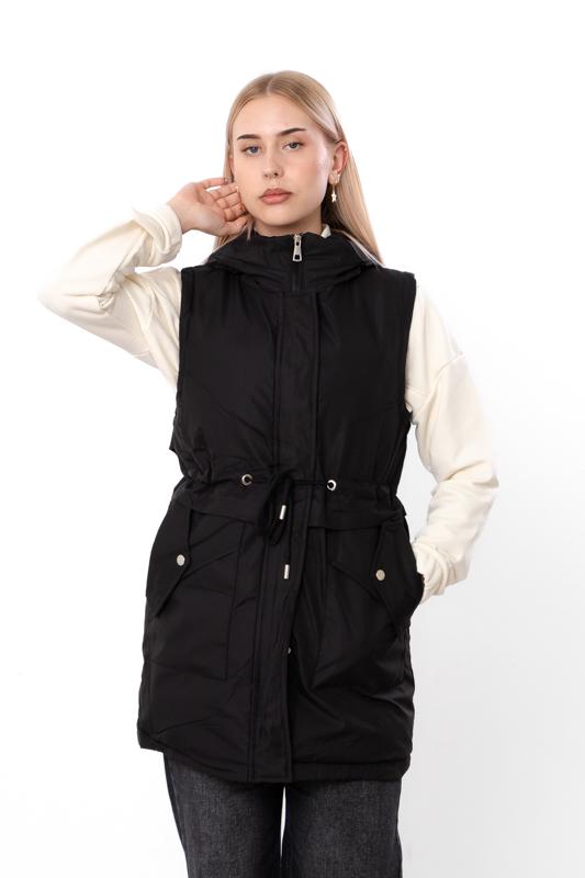Жилетка демісезонна жіноча полубатал з капюшоном Носи Своє р. 52 Чорний (14268) - фото 2 Жилетка демісезонна жіноча полубатал з капюшоном Носи Своє р. 52 Чорний (14268) - фото 2