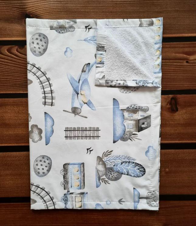 Пеленка детская непромокаемая BST хлопок/мембранная/бамбуковая махра 100х70 см Серый/Голубой (1807553782)