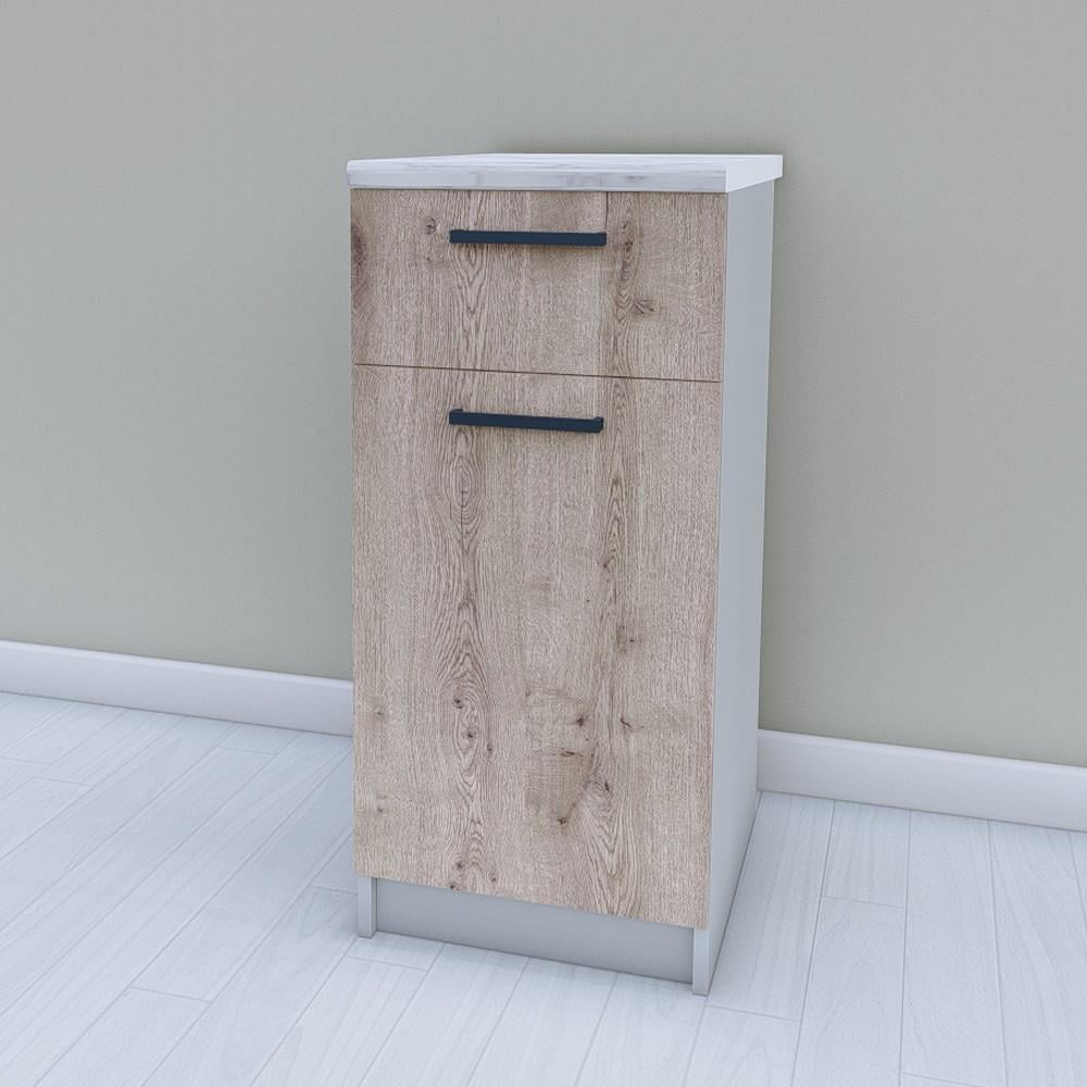 Тумба нижняя для кухни Opendoors МП4 без столешницы 400 мм Аликанте/Светло-серый (МП4/4)