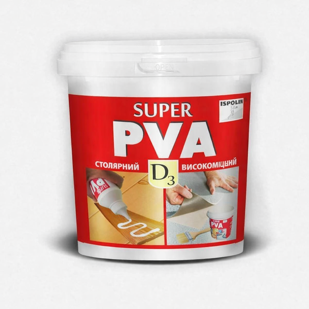 Клей ПВА Ispolin D-3 влагостойкий для паркета и линолеума 2 кг (28716310)