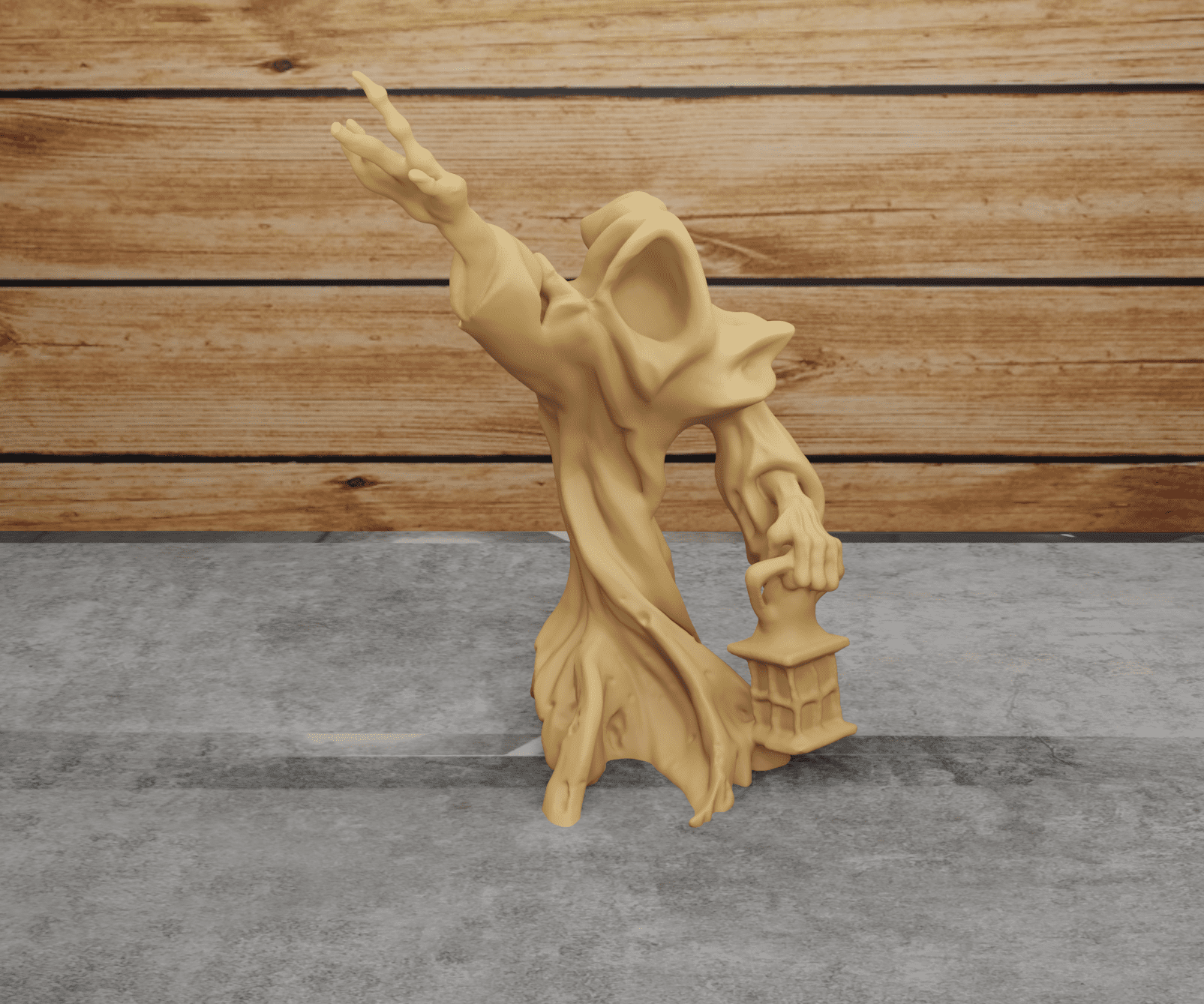 Декор на Хэллоуин призрак с фонарем средний Бежевый (12010290205)