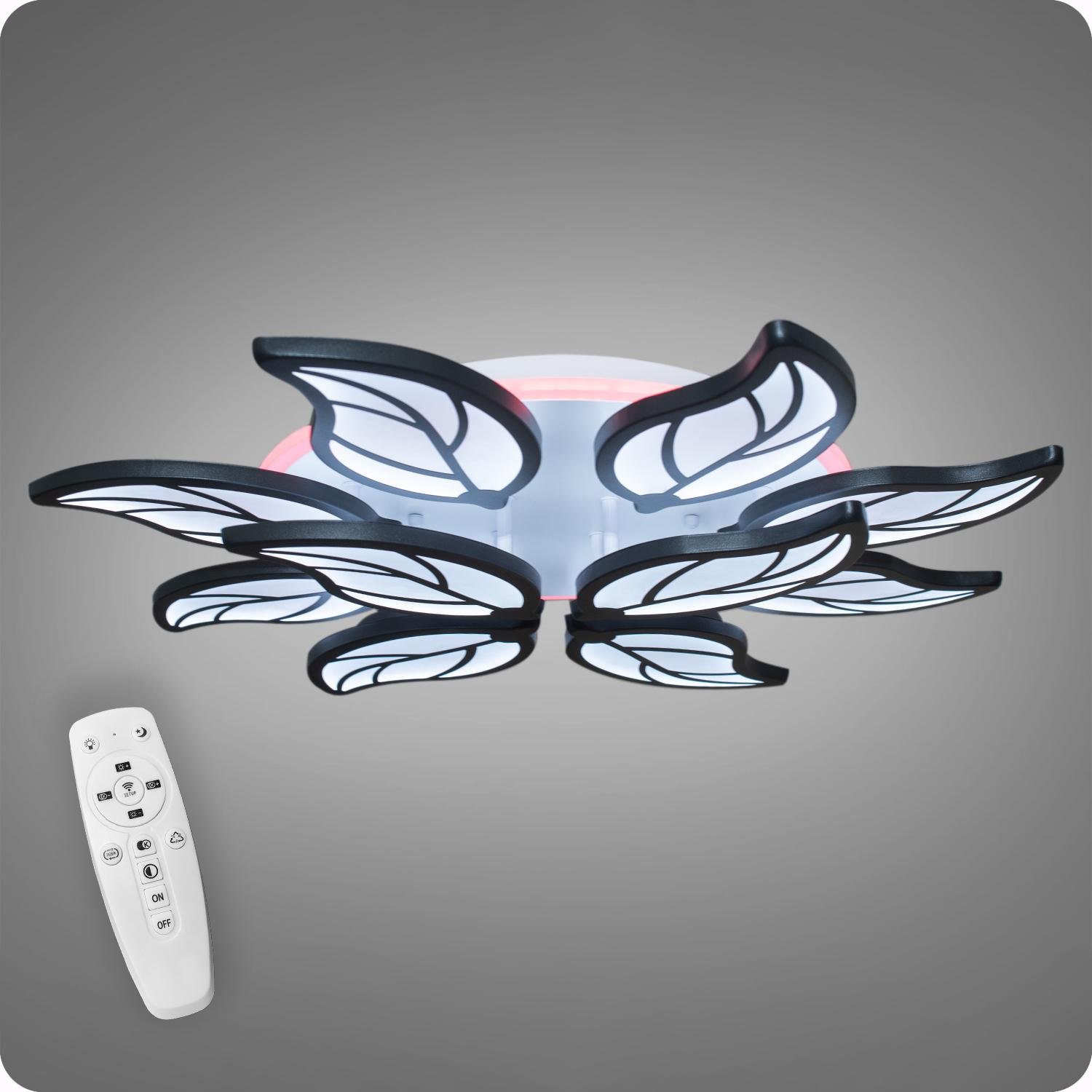 Люстра світлодіодна 517 Dlight 3color з пультом 180 Вт Чорний (01930) - фото 4