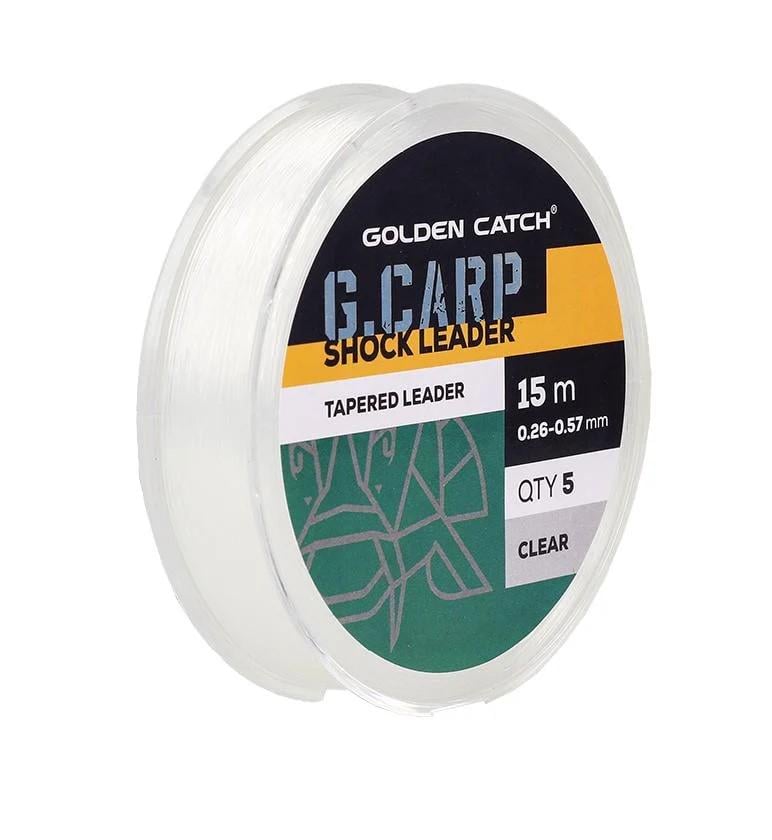 Шок-лидер конусный Golden Catch G.Carp Tapered Leader 5x15 м 0,26-0,57 мм (3KB5128)
