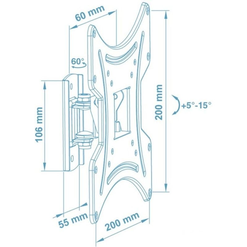 Кріплення для телевізора Walfix R-323B настінний 15-42" (tf2954) - фото 5 Кріплення для телевізора Walfix R-323B настінний 15-42" (tf2954) - фото 5