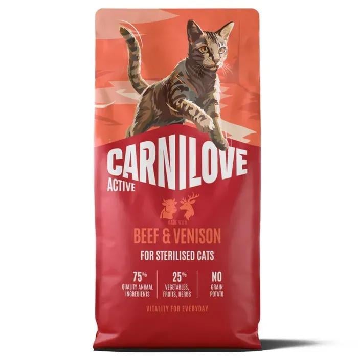 Корм сухий Carnilove Active Beef & Venison Sterilised для стерилізованих кішок яловичина та оленина 6 кг (173720)