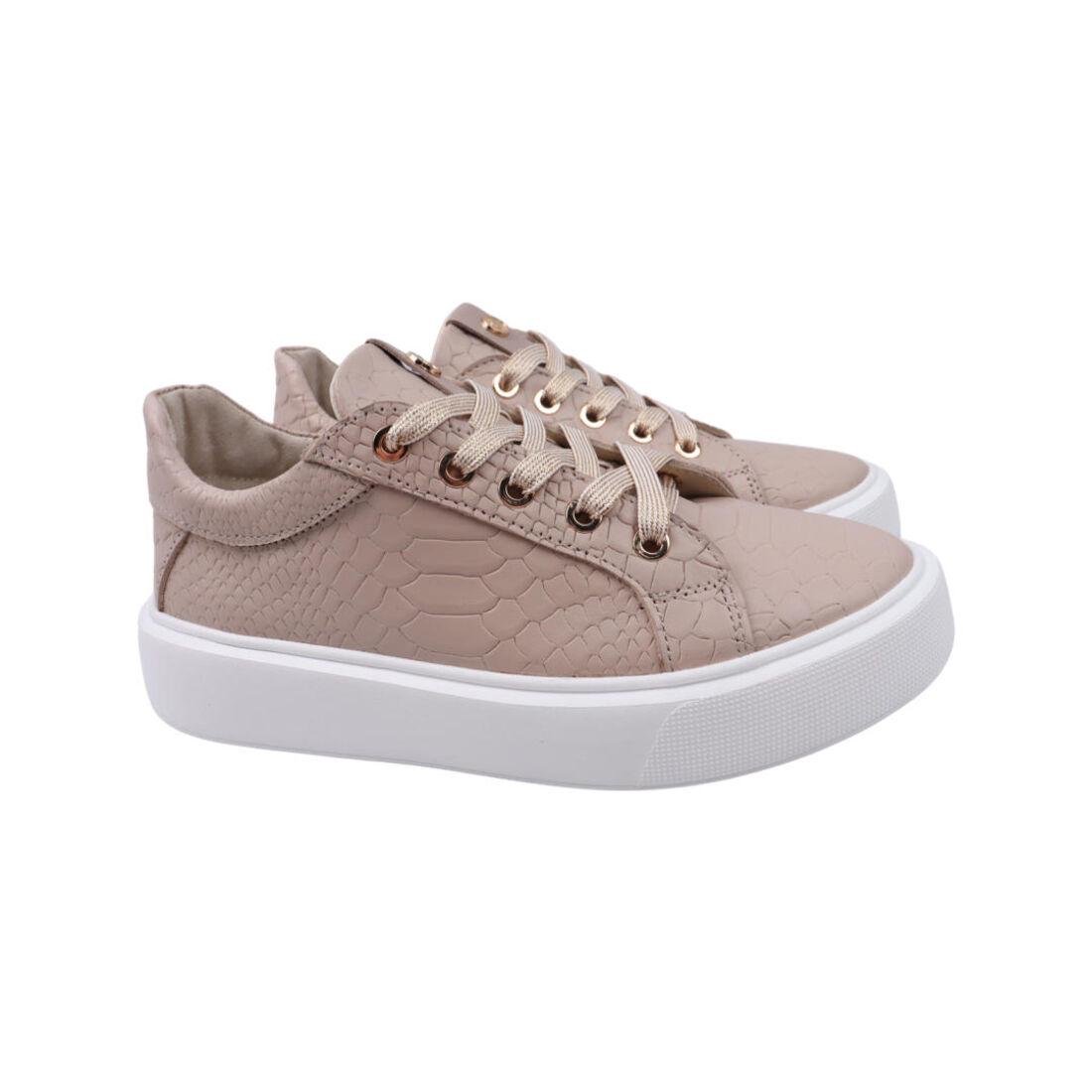 Кеди жіночі Van Kristi зі шкіри р. 36 Капучиновий (91-21DTC) - фото 5