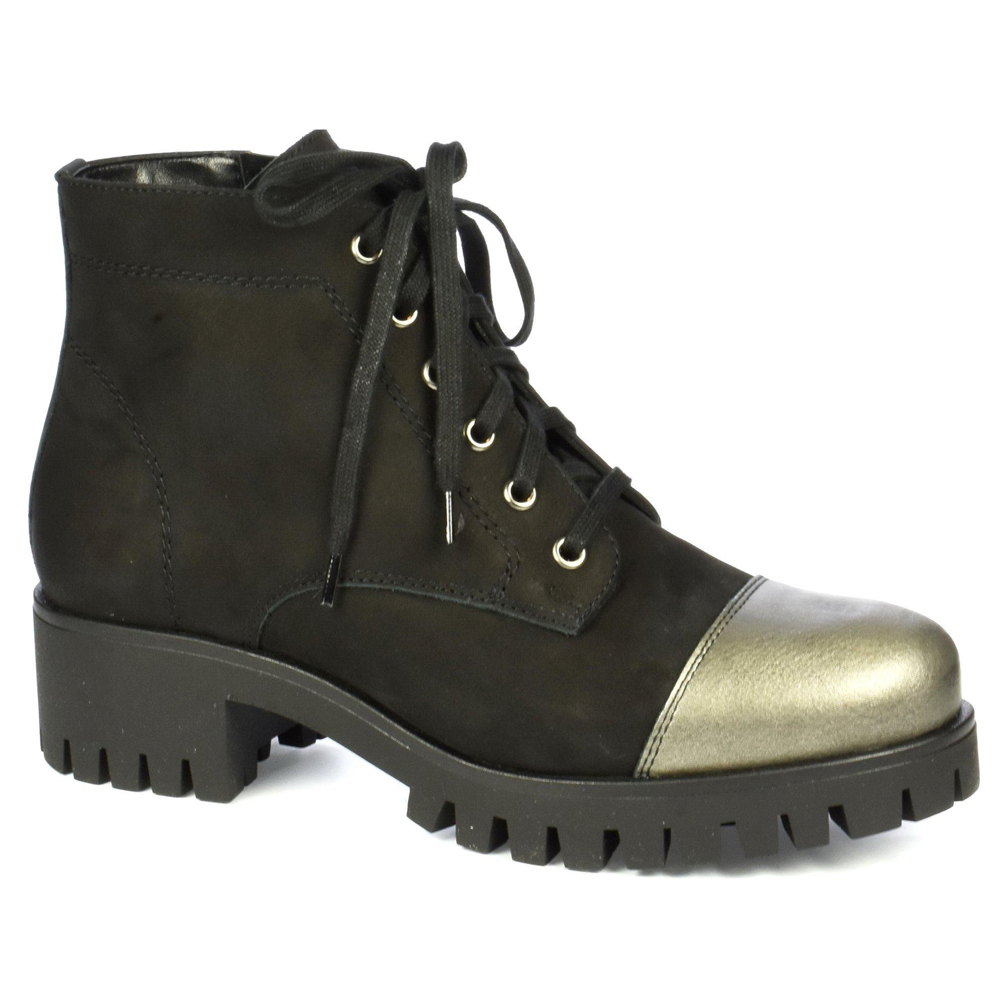 Ботинки осенние женские Contes р. 39 Черный/Серый (05339-39)