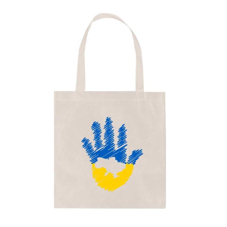 Эко-сумка шопер Ладонь с принтом повседневная Белый