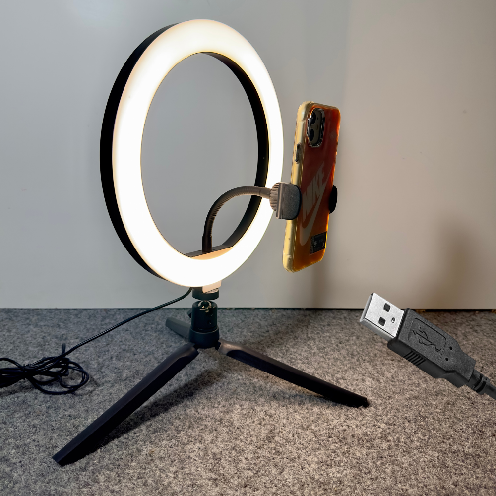 Кольцевая LED-лампа для телефона BRL-10 Tripod настольная на треноге 3000-6000K 26 см (BRL-10Tripod) - фото 11