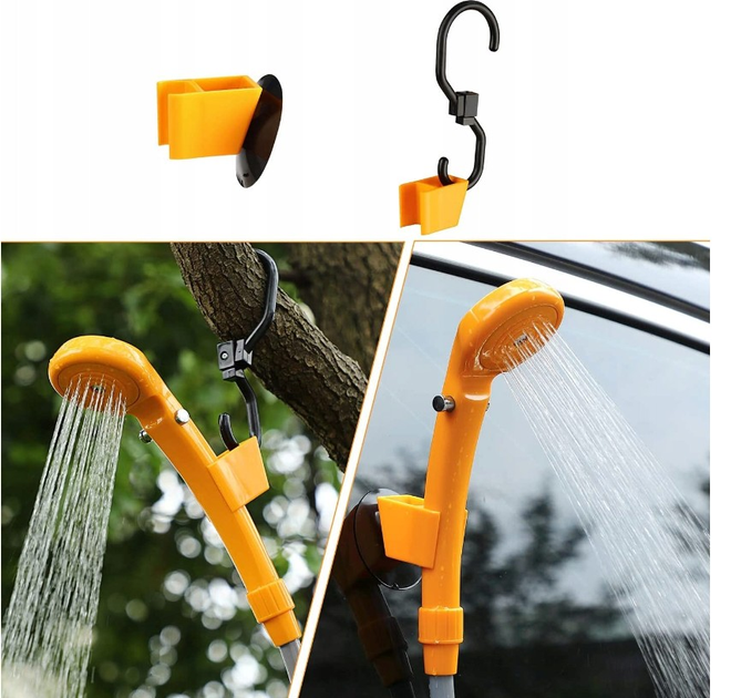 Душ переносний Automobile SHOWER SET 12V DK-01 портативний кемпінговий з насосом Orange - фото 10