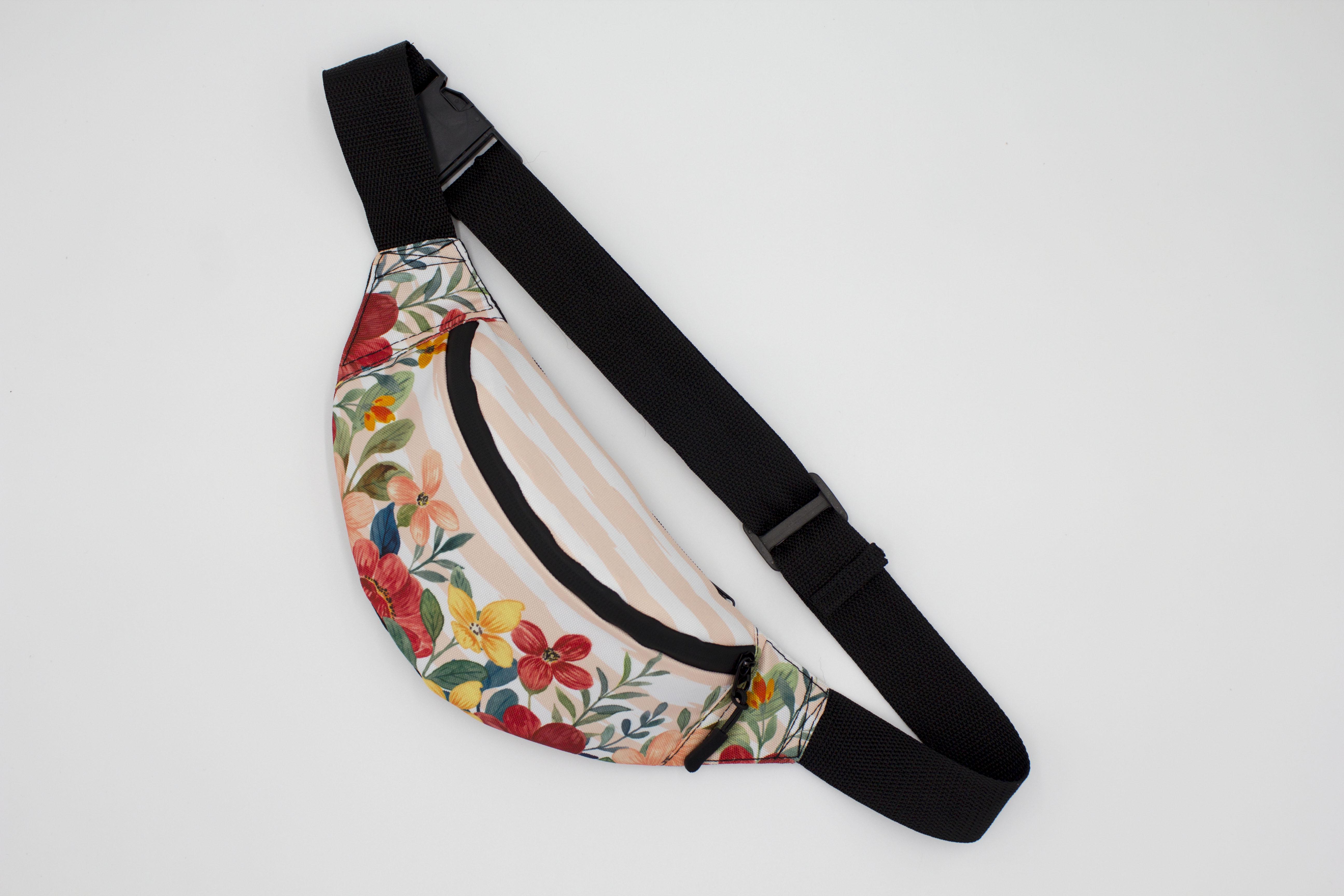 Сумка бананка Квіти пастель (BK-003) - фото 1 Сумка бананка Квіти пастель (BK-003) - фото 1