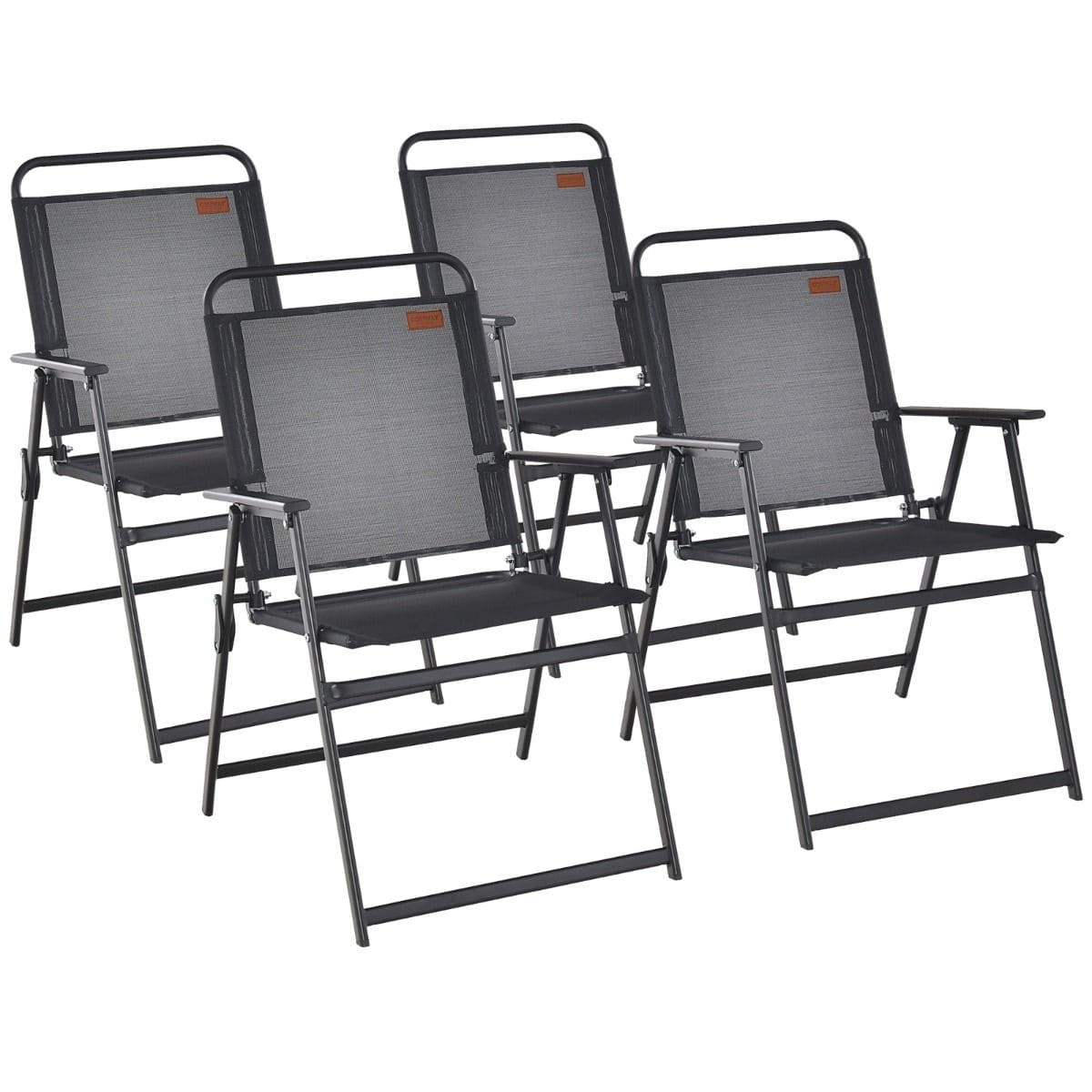 Стул садовый складной 55x68x84 см Черный (COSTWAY-01430)