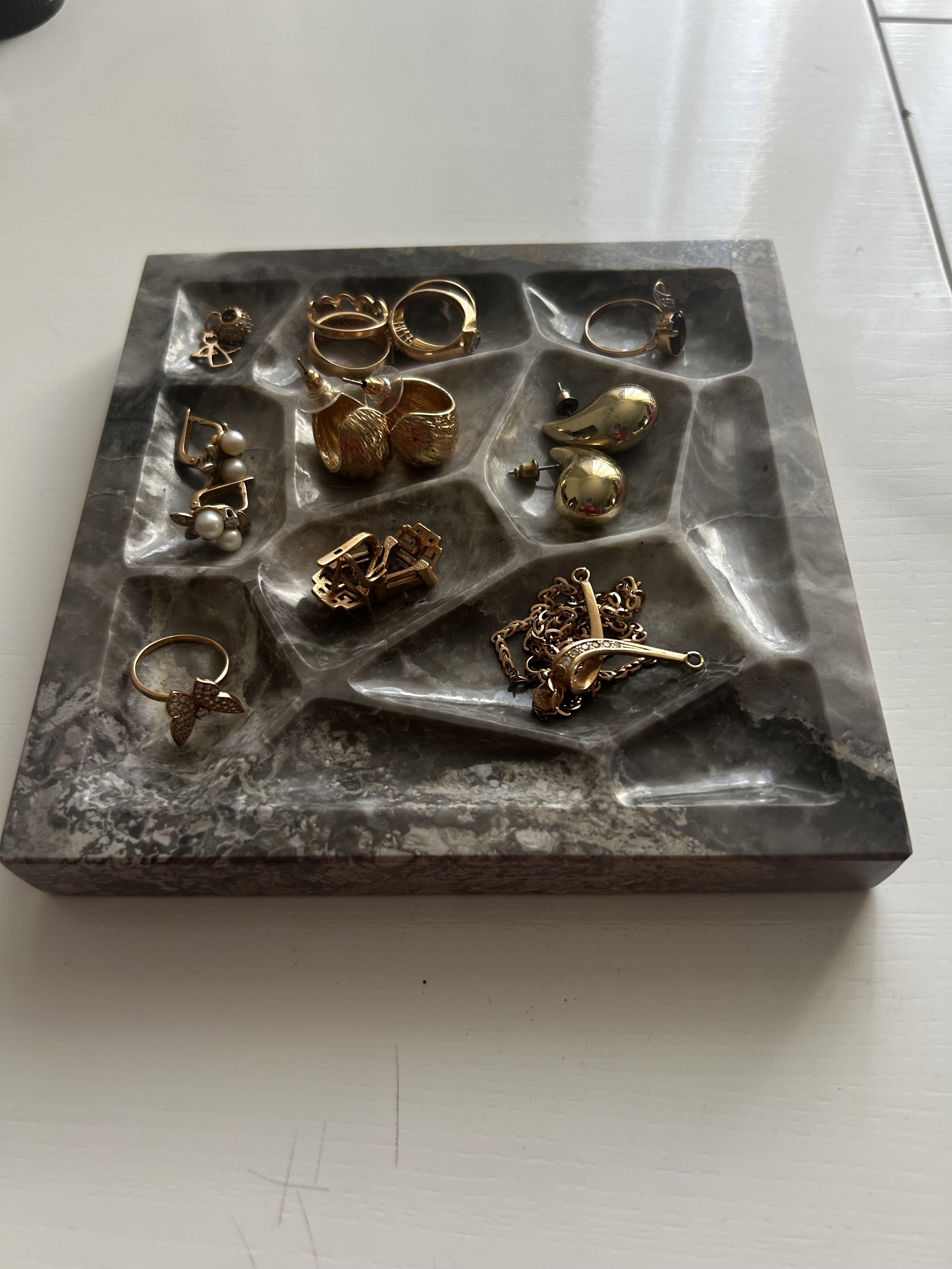 Підставка для прикрас Markam 15х15 см Сірий мармур (111) - фото 3