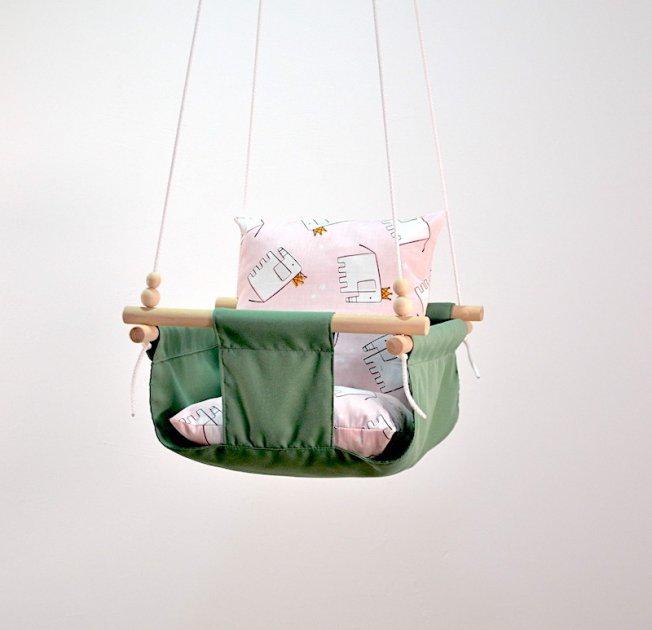 Дитяча гойдалка Infancy Слоники Оливковий (10142313) - фото 3 Дитяча гойдалка Infancy Слоники Оливковий (10142313) - фото 3