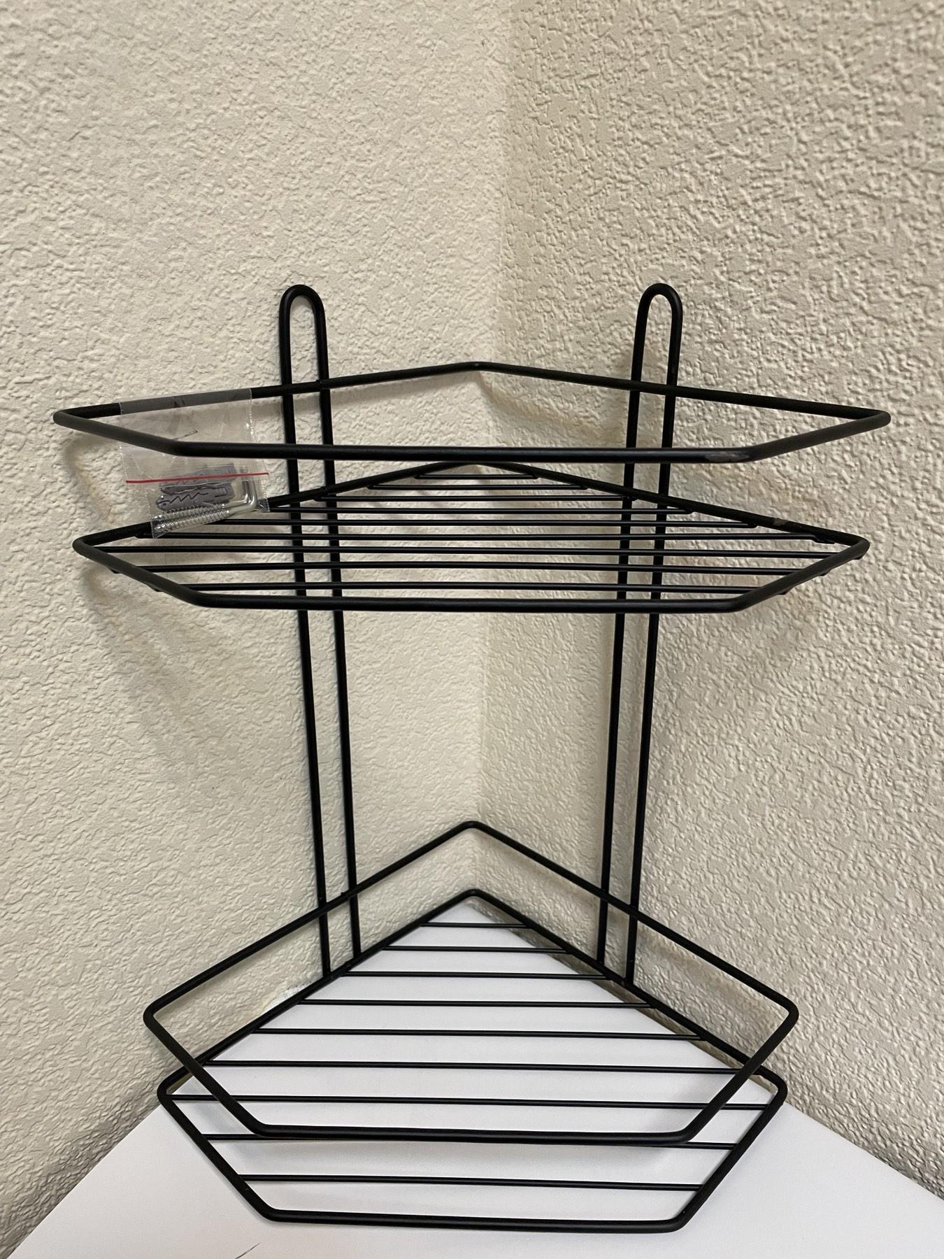 Полка угловая MOBILITY 2-х ярусная для ванной комнаты 32,5х19,5х19,5 см Черный (26650476)